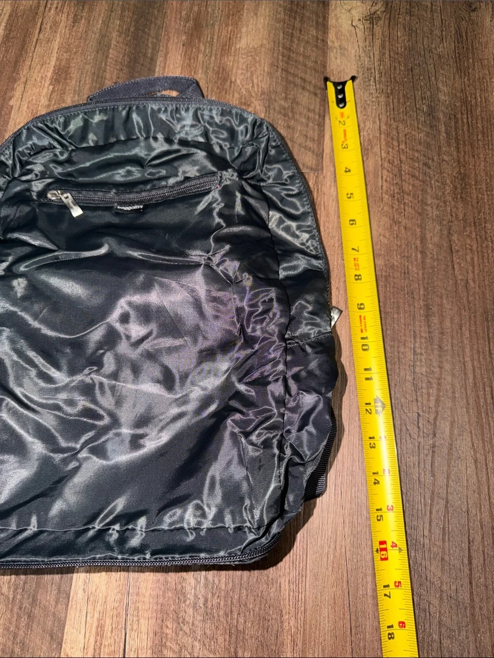 Baggallini Black Backpack Purse Travel Folds Down to Small